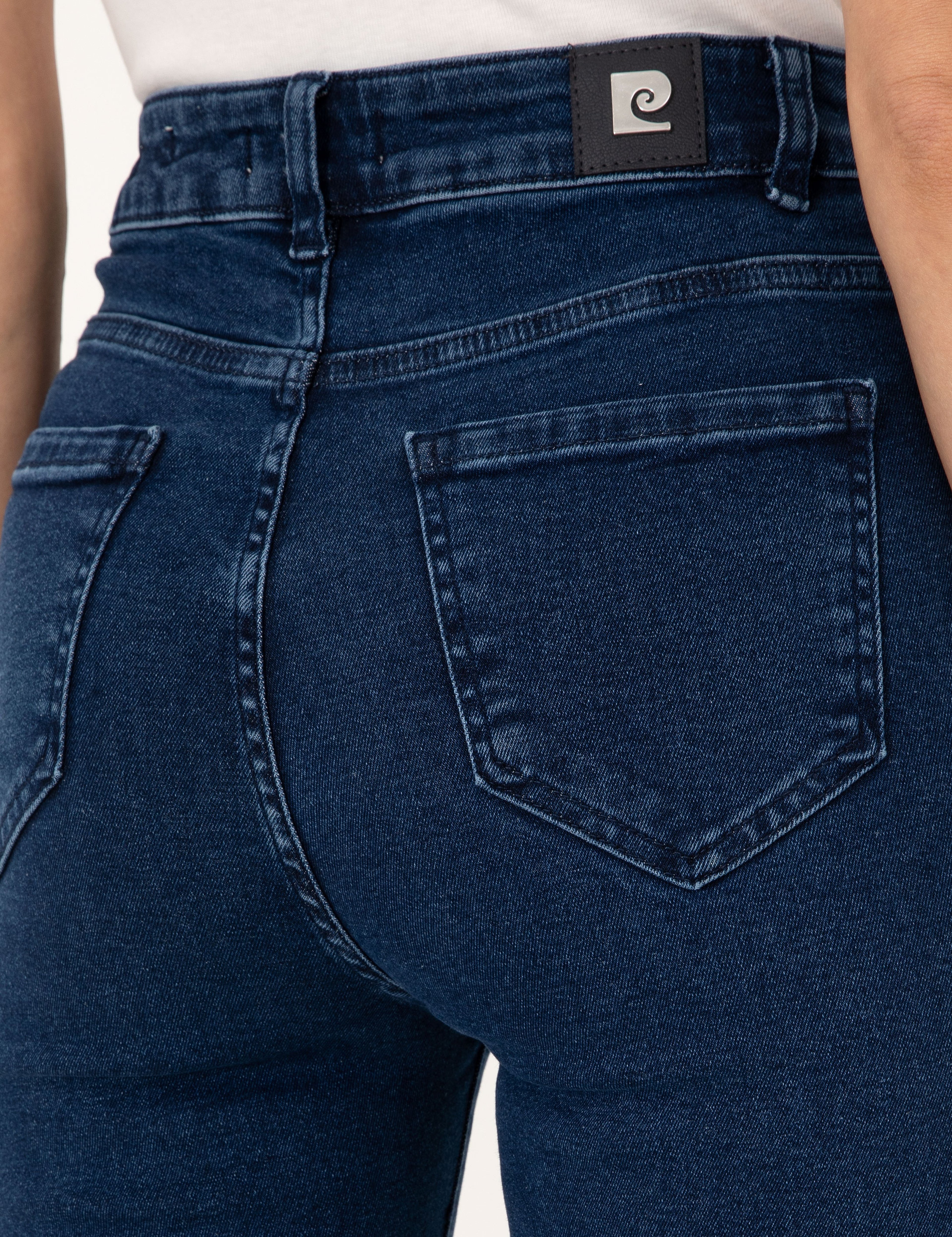 Lacivert Skinny Flare Fit Jean Pantolon - Image 6