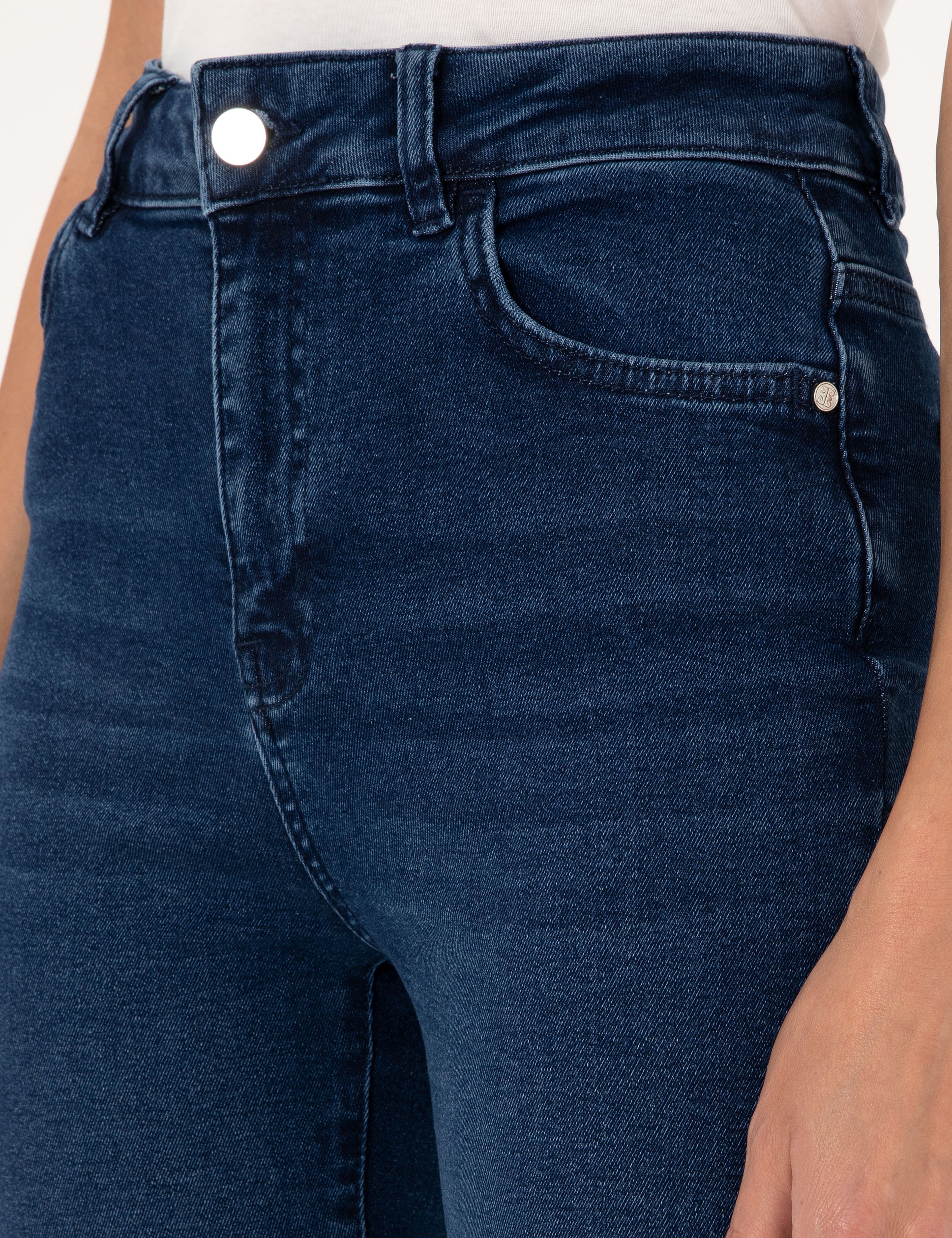 Lacivert Skinny Flare Fit Jean Pantolon