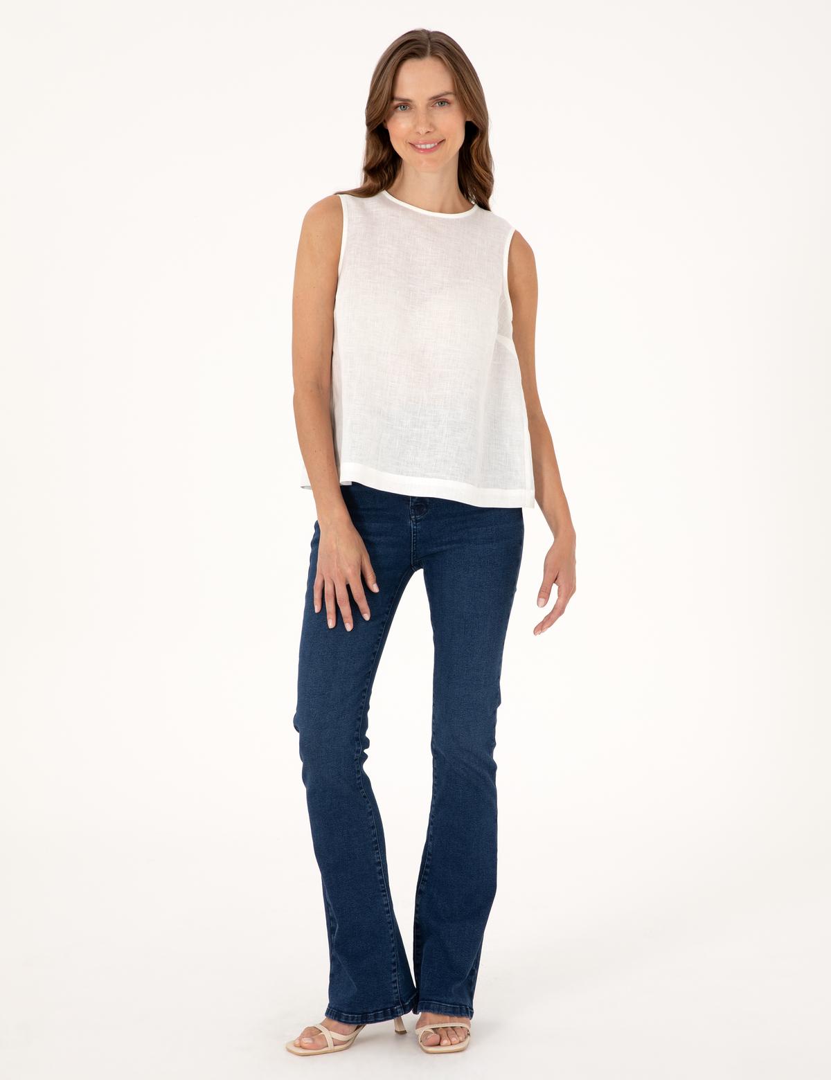 Lacivert Skinny Flare Fit Jean Pantolon