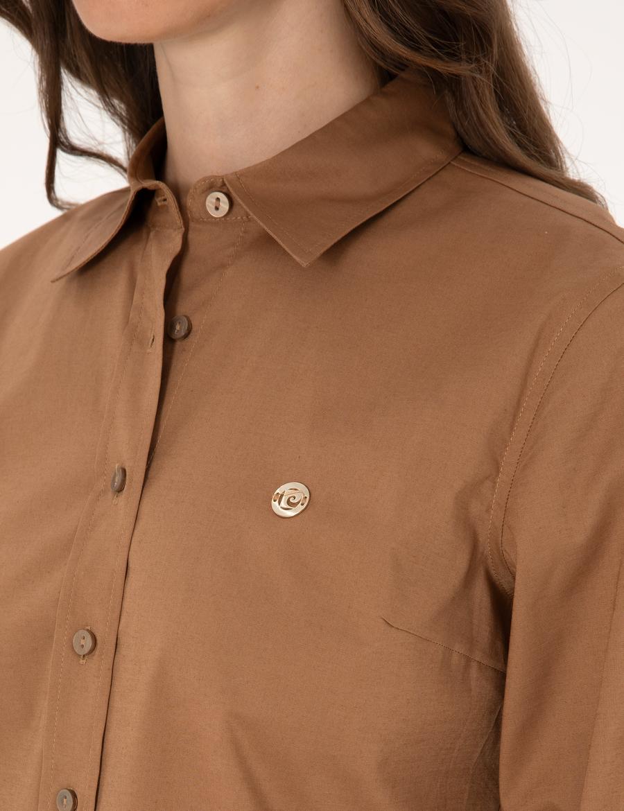Camel Slim Fit Uzun Kollu Gömlek