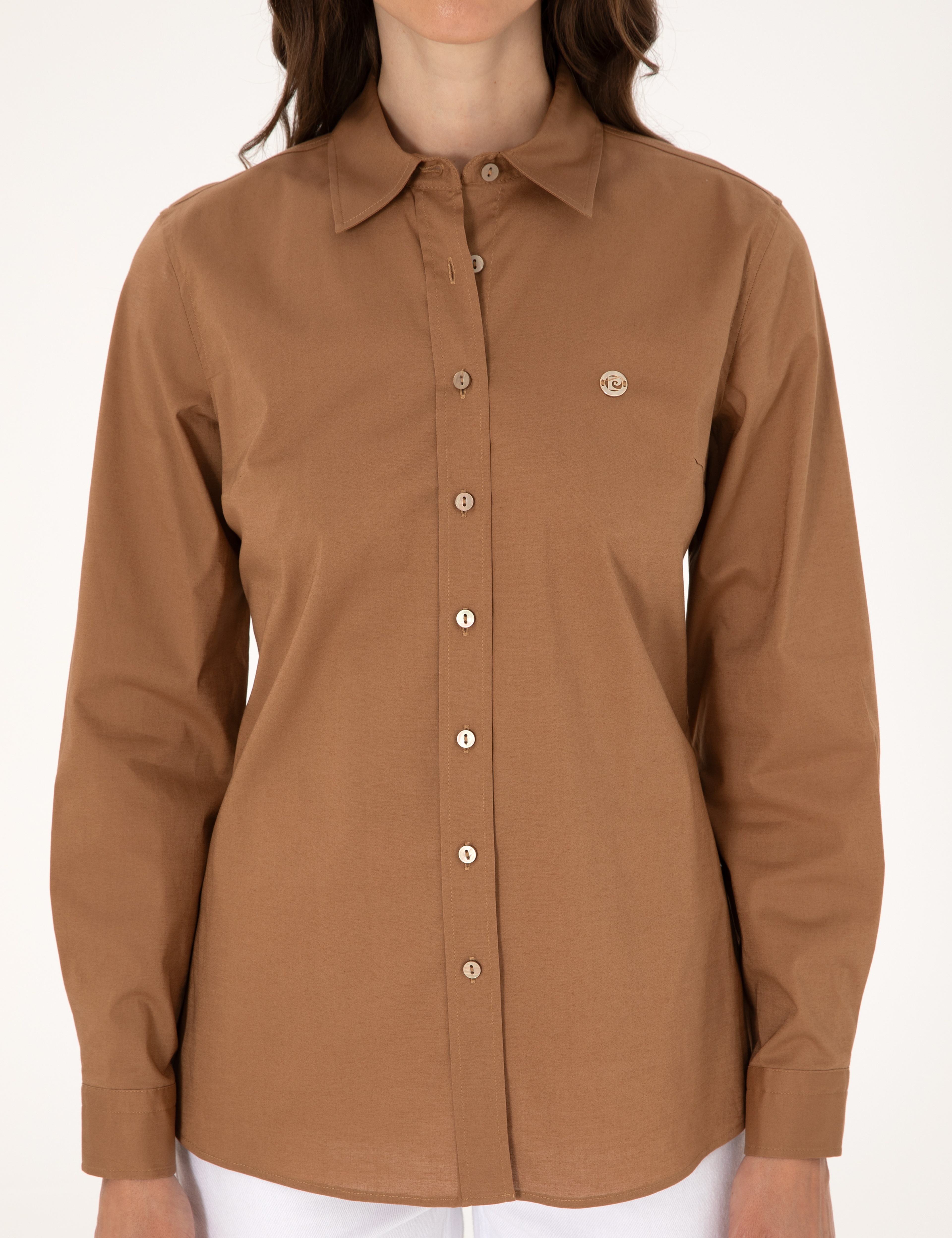 Camel Slim Fit Uzun Kollu Gömlek - Image 6