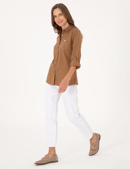 Camel Slim Fit Uzun Kollu Gömlek - 50313589045