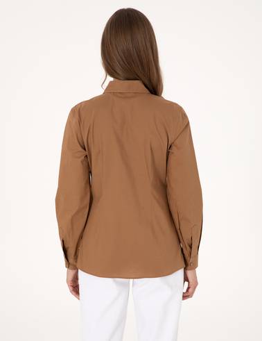 Camel Slim Fit Uzun Kollu Gömlek