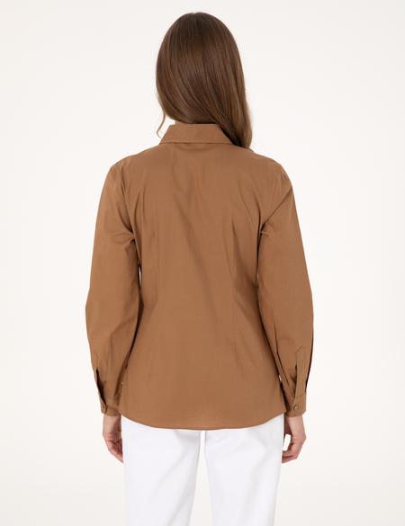 Camel Slim Fit Uzun Kollu Gömlek - 50313589045
