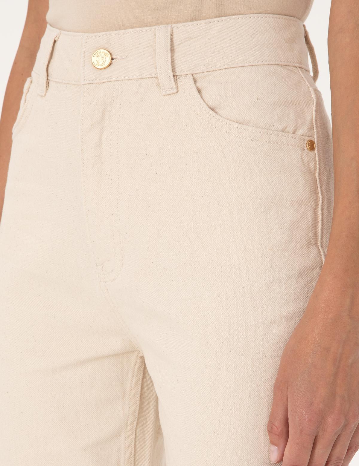 Bej Mom High Waist Fit Jean Pantolon - 50313225004