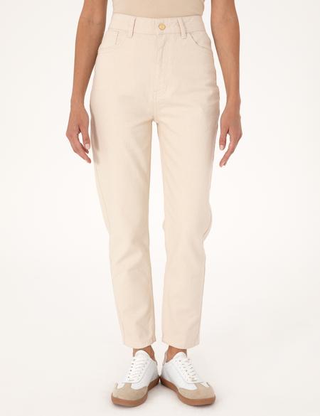 Bej Mom High Waist Fit Jean Pantolon - 50313225004