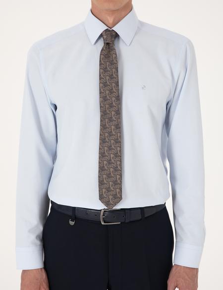 Açık Mavi Slim Fit Uzun Kollu Basic Gömlek - 50316734005