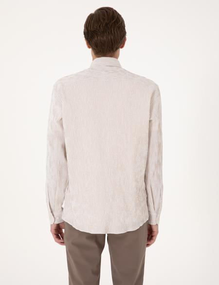 Bej Regular Fit Uzun Kollu Gömlek - 50307084007