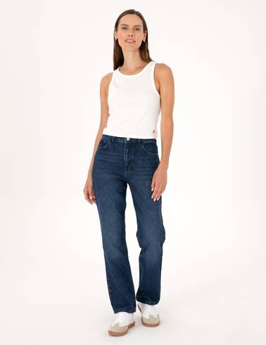 İndigo Straight Fit Jean Pantolon