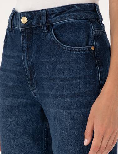 İndigo Straight Fit Jean Pantolon