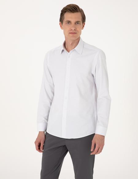 Gri Kareli Slim Fit Uzun Kollu Gömlek - 50307263002