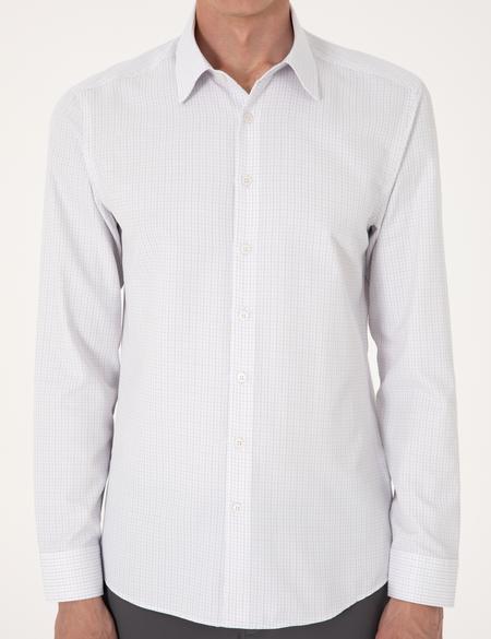 Gri Kareli Slim Fit Uzun Kollu Gömlek - 50307263002