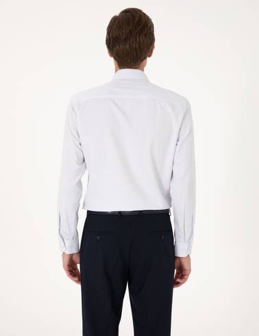 Mavi Kareli Slim Fit Uzun Kollu Gömlek