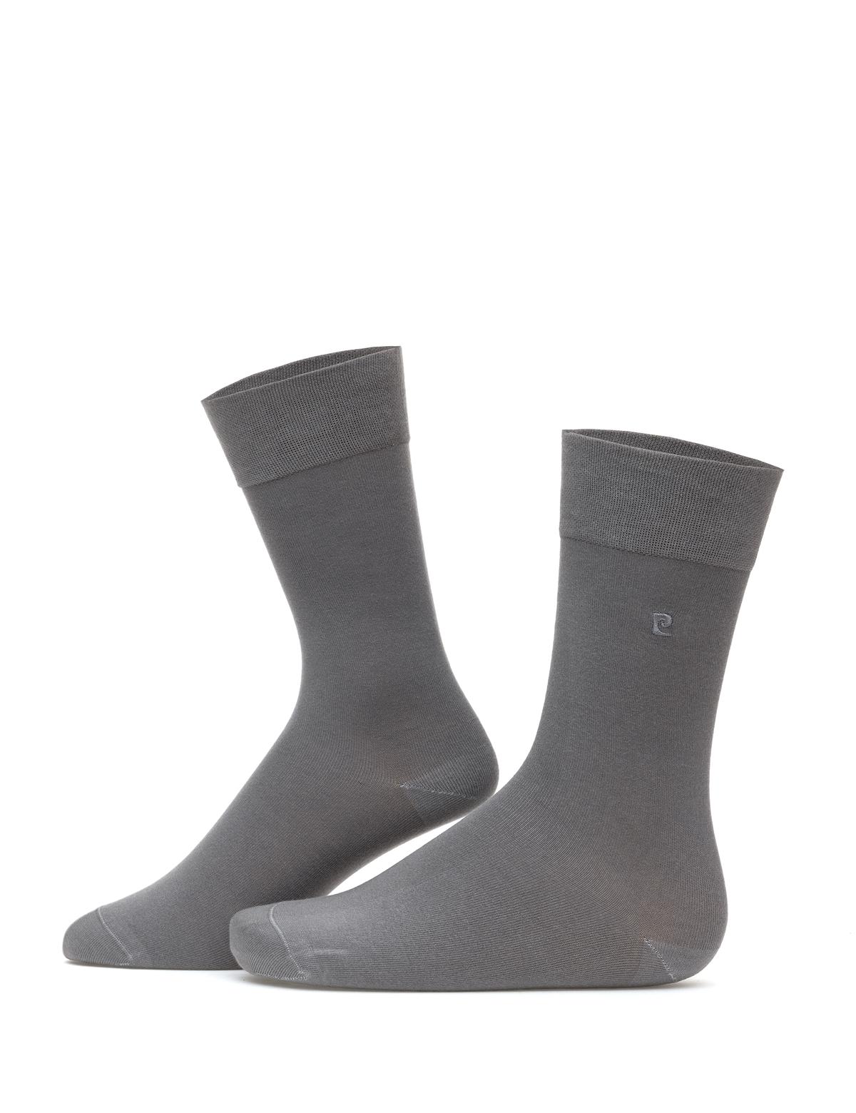 Erkek Bambu Karışımlı Gri Soket Basic Çorap