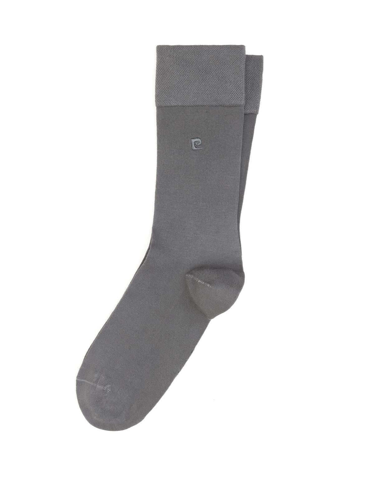 Erkek Bambu Karışımlı Gri Soket Basic Çorap - 50308446009