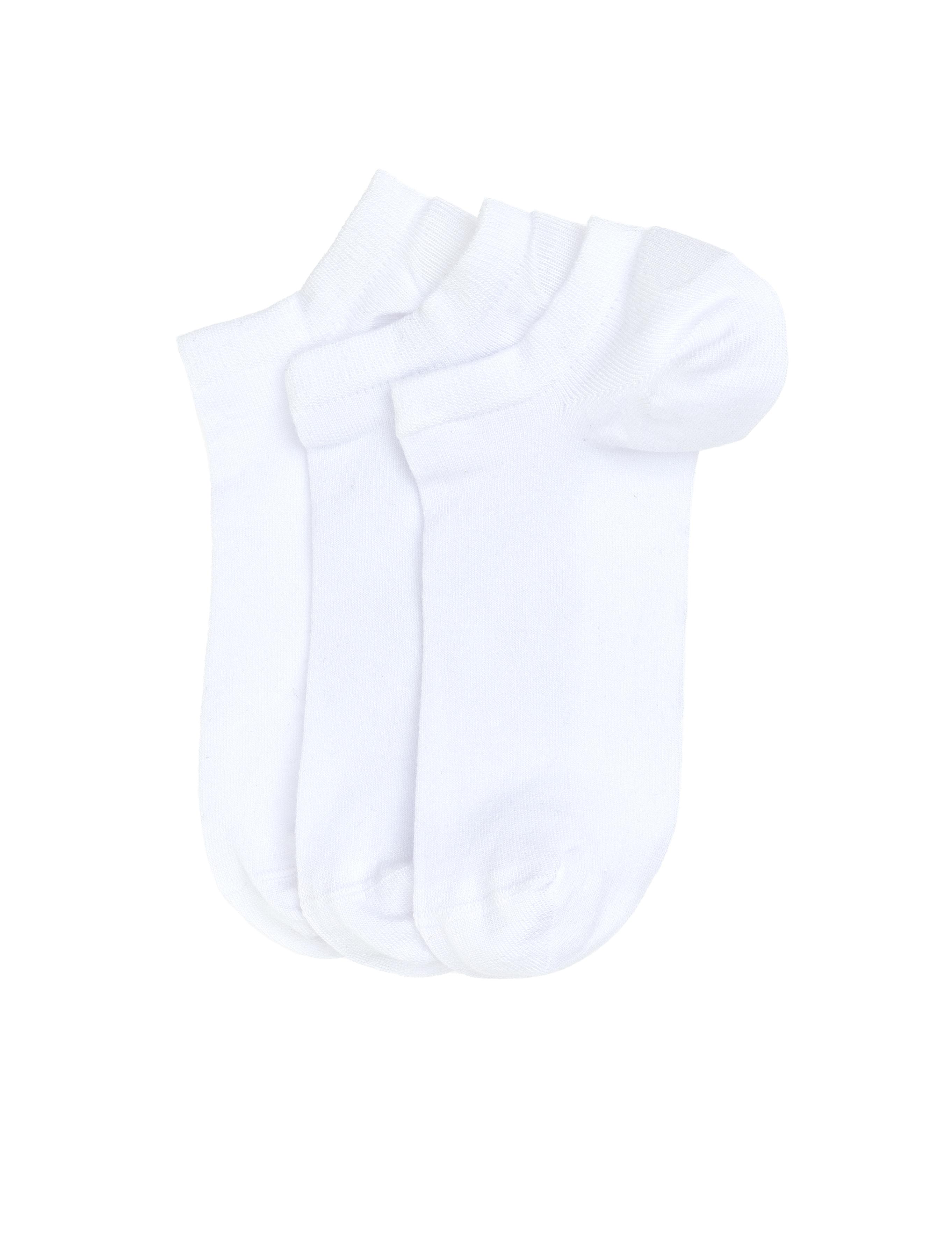 Erkek Bambu Karışımlı 3'lü Paket Beyaz Patik Basic Çorap