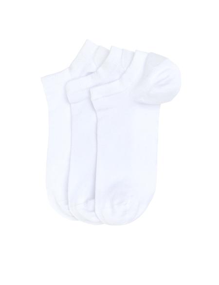 Erkek Bambu Karışımlı 3'lü Paket Beyaz Patik Basic Çorap - 50308479009
