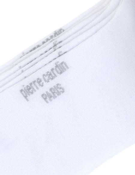 Erkek Bambu Karışımlı 3'lü Paket Beyaz Patik Basic Çorap - 50308479009