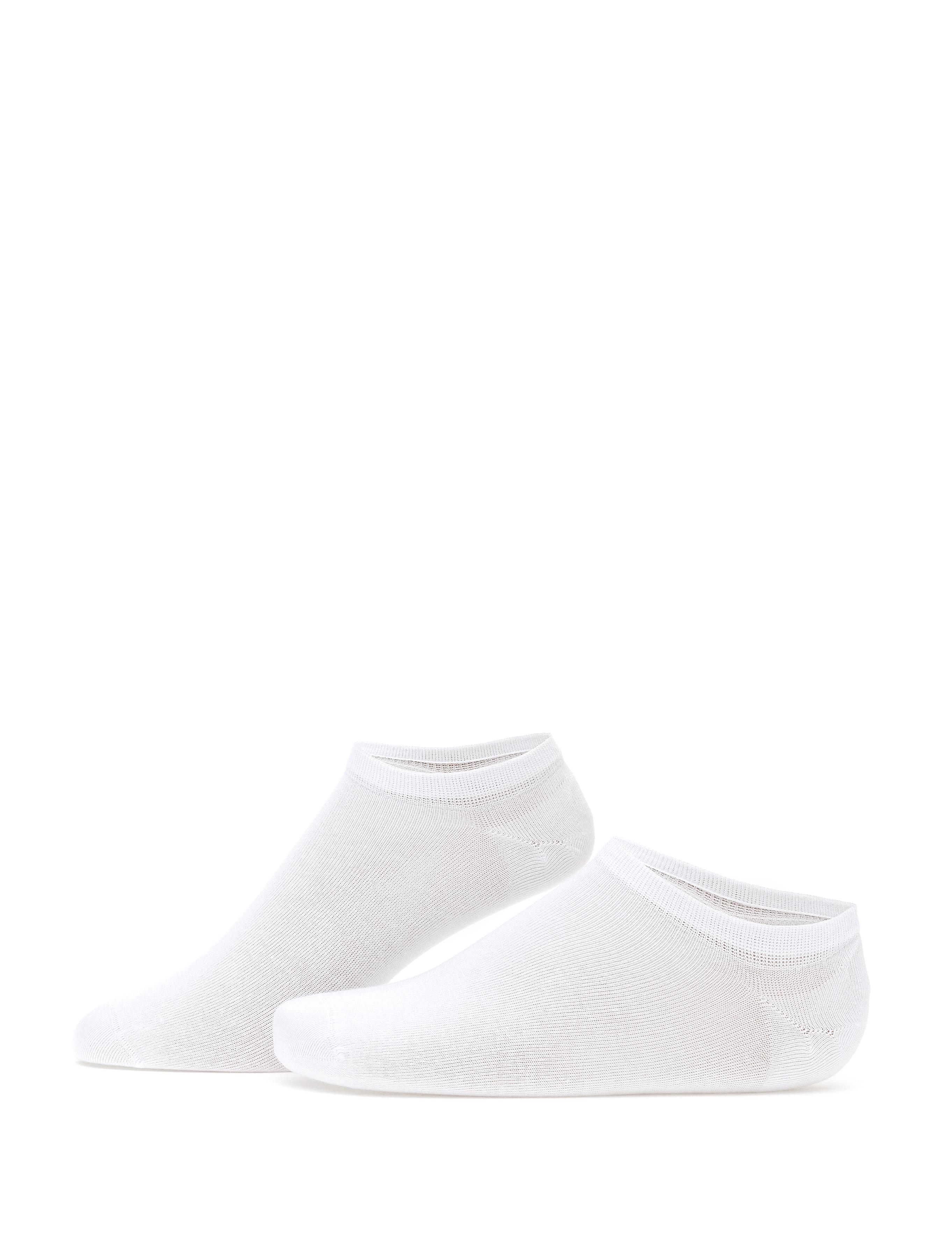 Erkek Bambu Karışımlı 3'lü Paket Beyaz Patik Basic Çorap