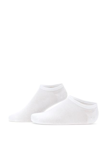 Erkek Bambu Karışımlı 3'lü Paket Beyaz Patik Basic Çorap - 50308479009