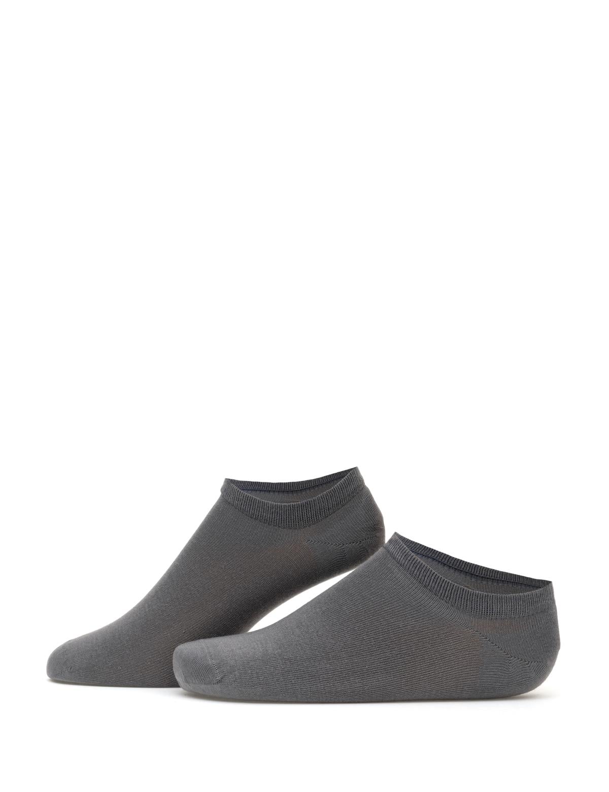 Erkek Bambu Karışımlı 3'lü Paket Beyaz Patik Basic Çorap - 50308480006