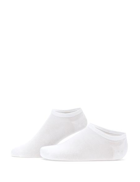Erkek Bambu Karışımlı 3'lü Paket Beyaz Patik Basic Çorap - 50308480006