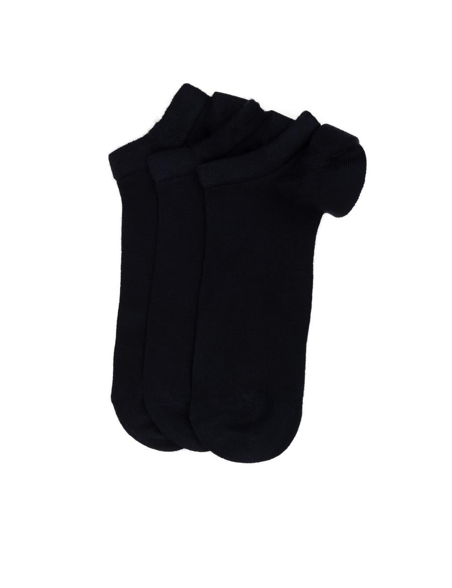 Erkek Bambu Karışımlı 3'lü Paket Lacivert Patik Basic Çorap