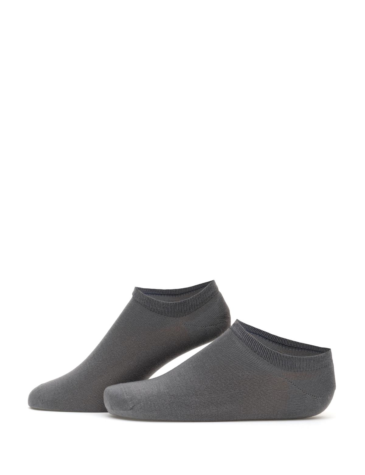 Erkek Bambu Karışımlı 3'lü Paket Lacivert Patik Basic Çorap - 50308480005