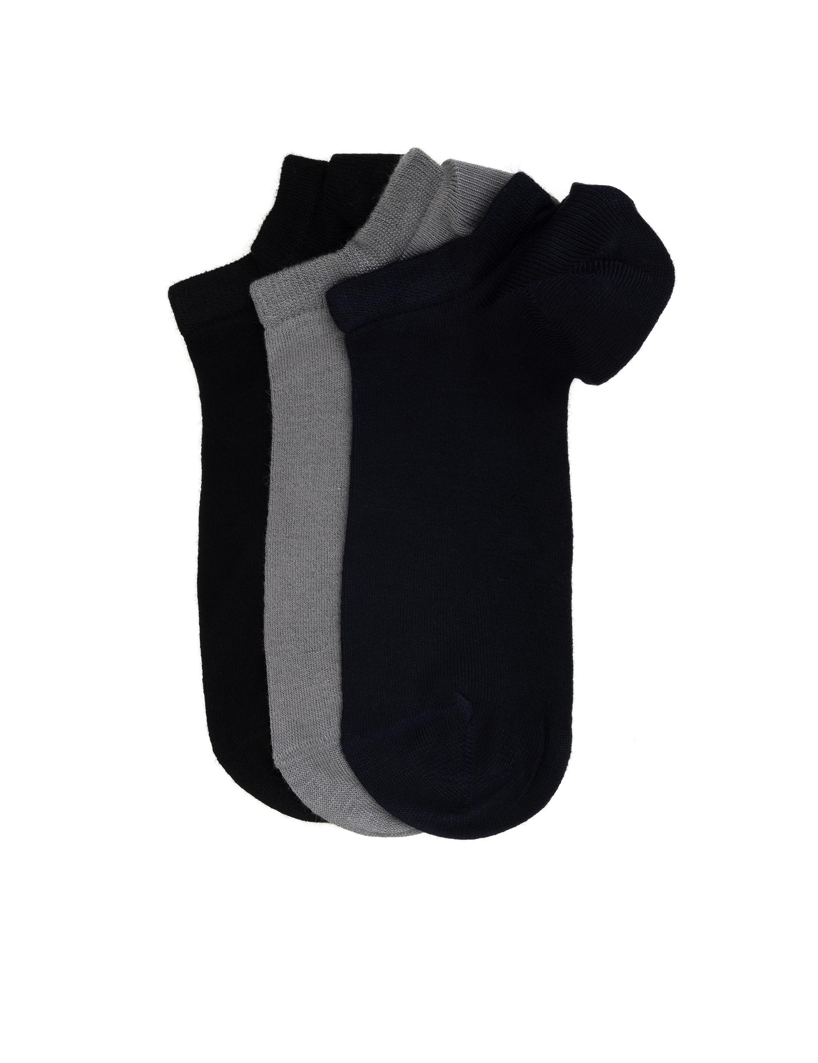 Erkek Bambu Karışımlı 3'lü Paket Lacivert Patik Basic Çorap