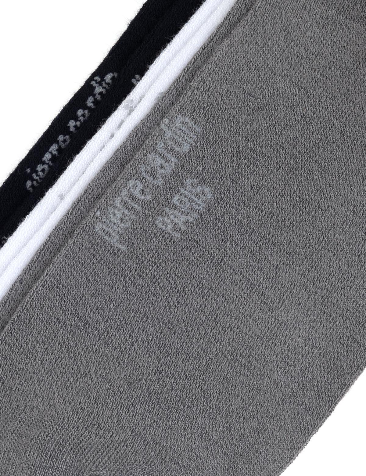 Erkek Bambu Karışımlı 3'lü Paket Gri Patik Basic Çorap - 50308480009