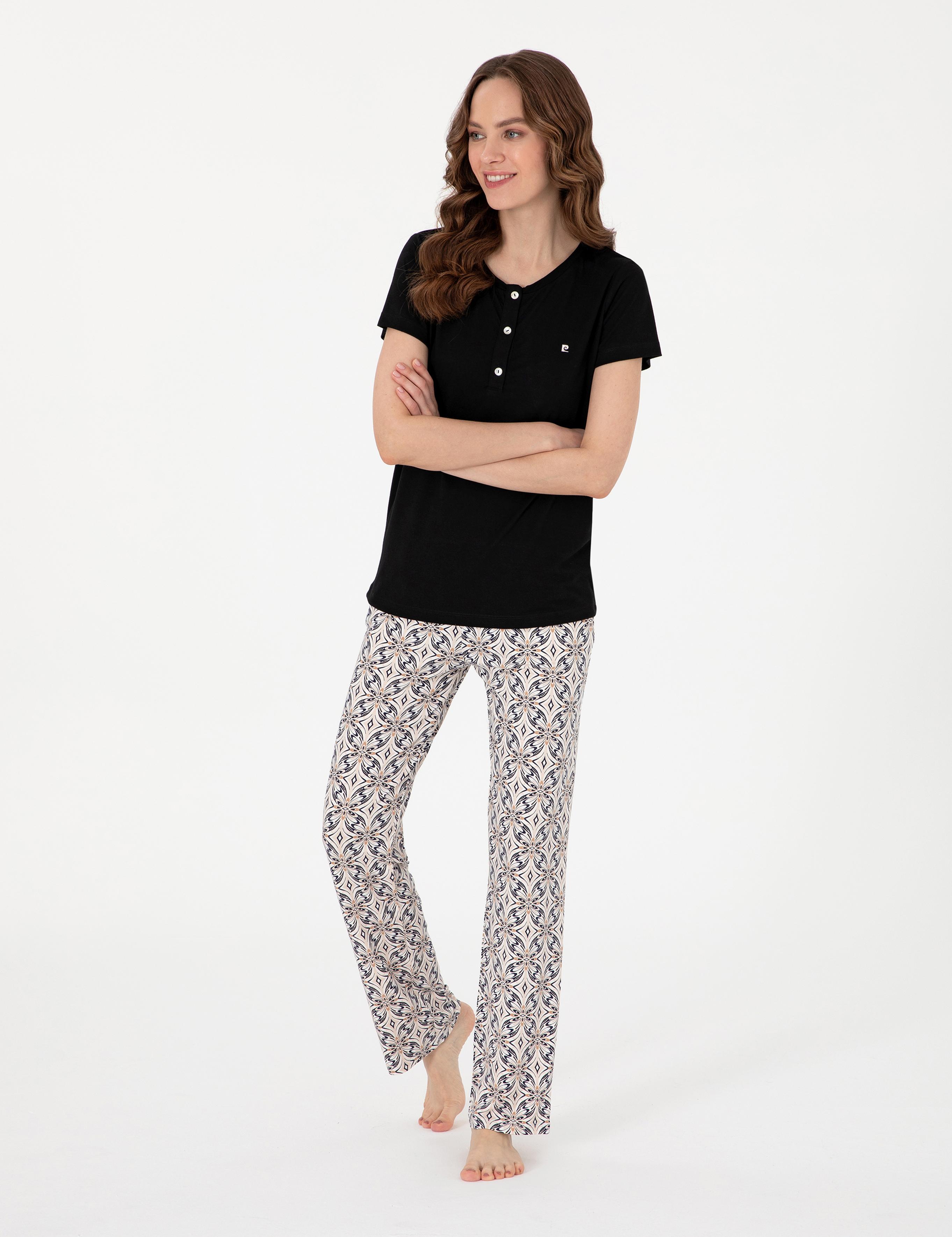 Siyah Kısakollu Pijama Takımı