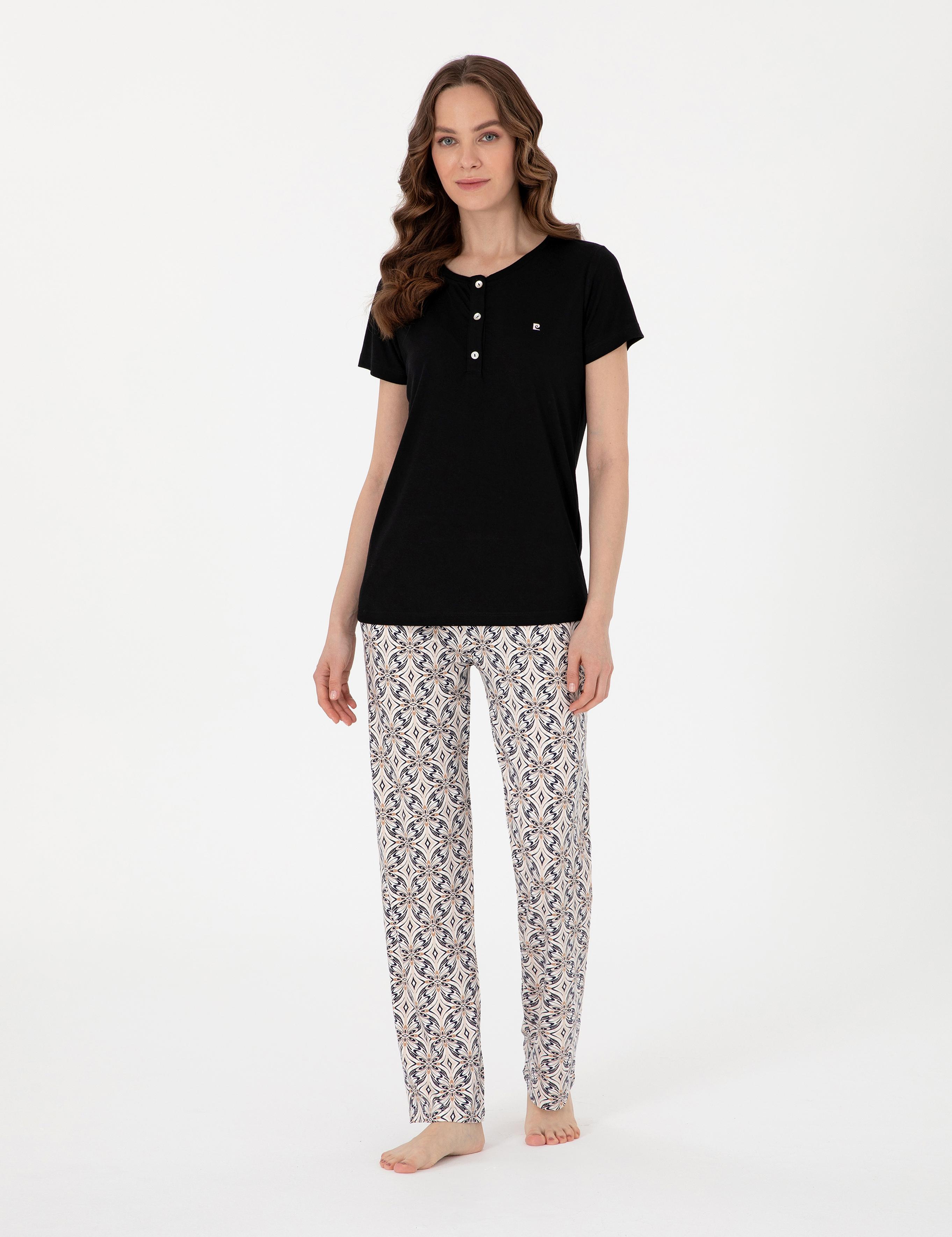 Siyah Kısakollu Pijama Takımı