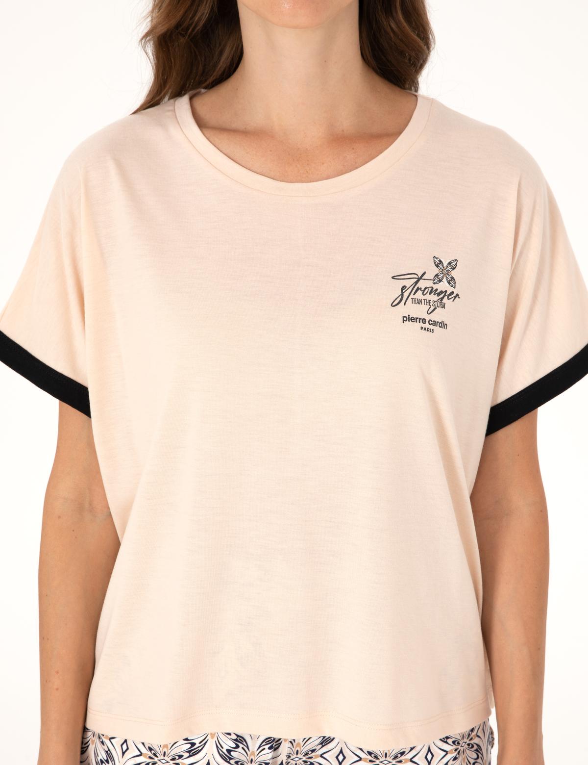 Bej Kısakollu Pijama Takımı - 50318970002