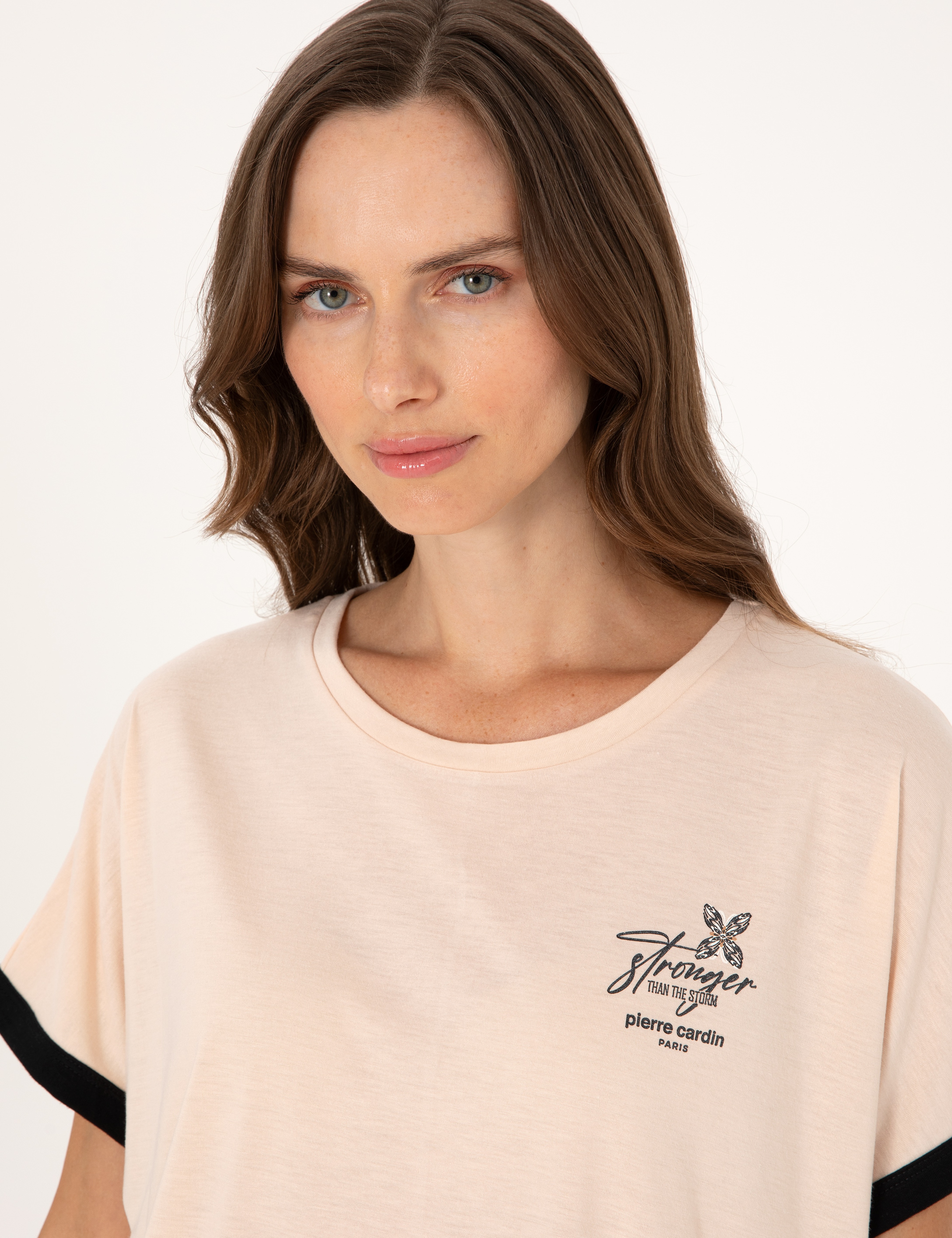 Bej Kısakollu Pijama Takımı - Image 2