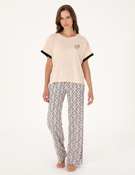 Bej Kısakollu Pijama Takımı - 50318970002