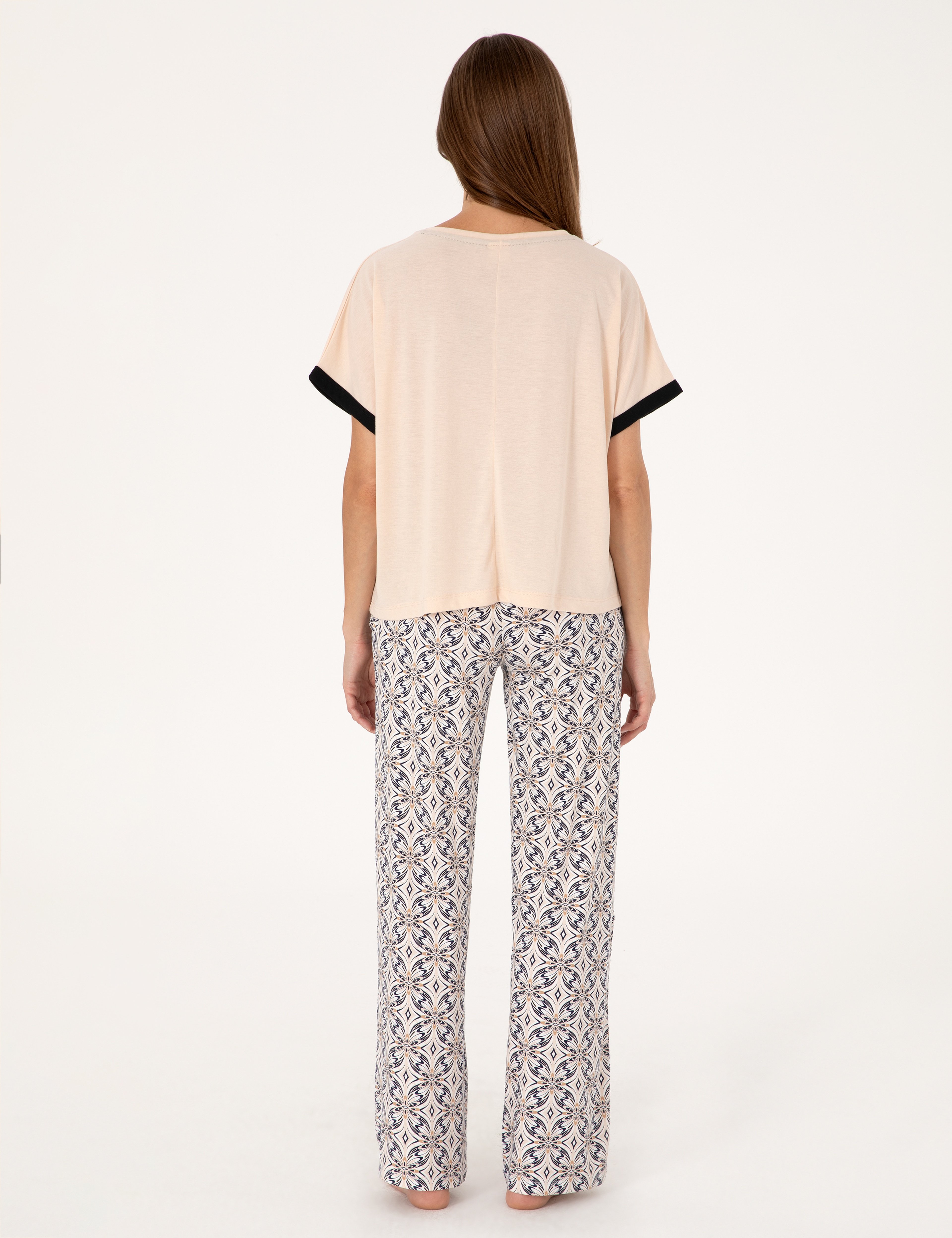 Bej Kısakollu Pijama Takımı - Image 5
