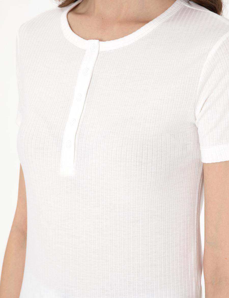 Beyaz Kısakollu Pijama Takımı