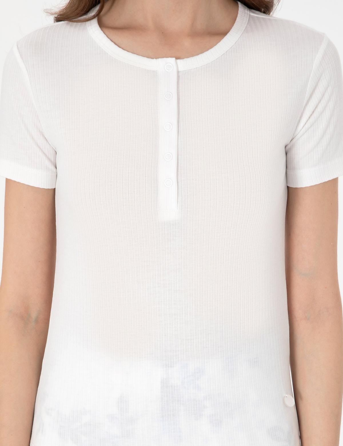 Beyaz Kısakollu Pijama Takımı - 50318991002