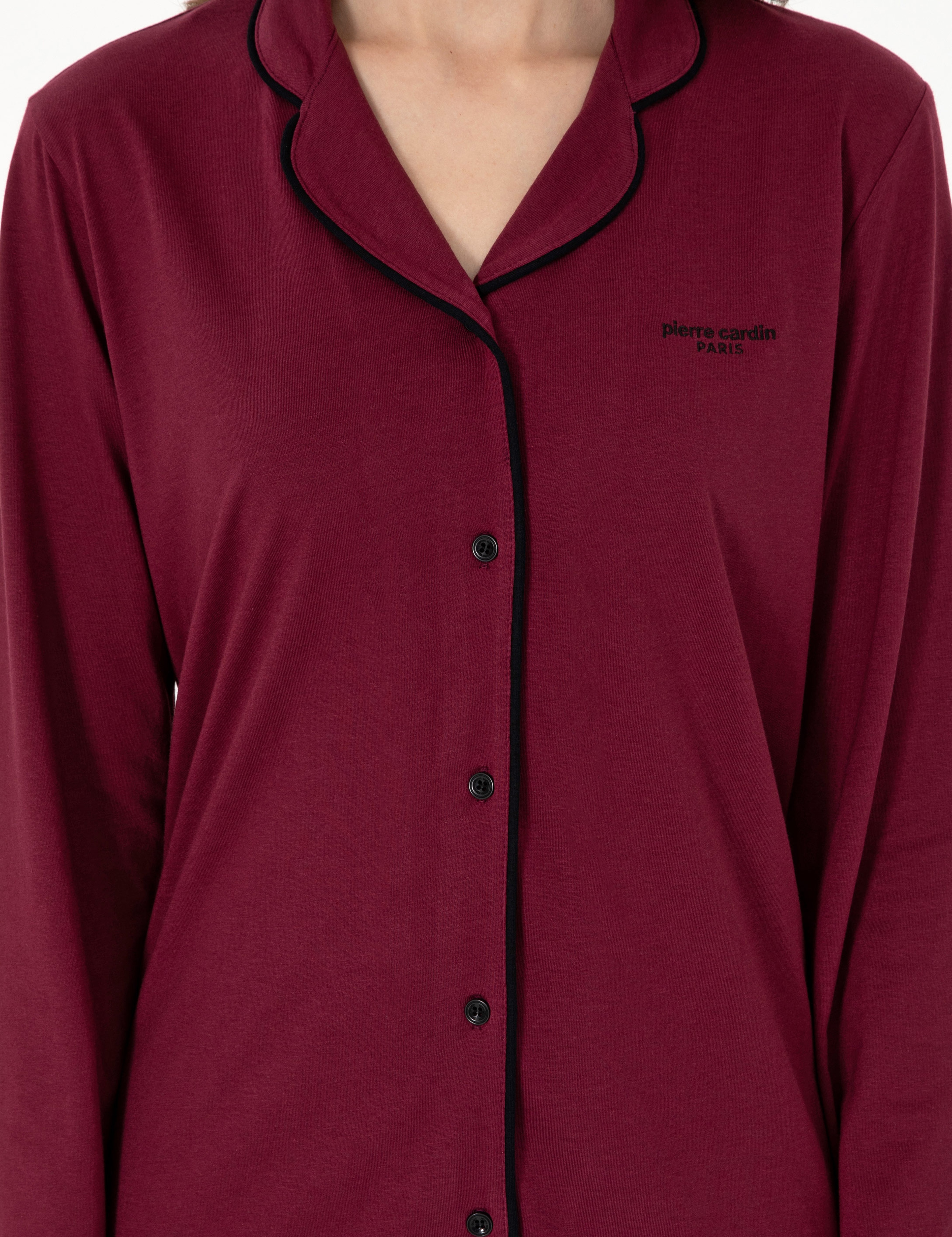Bordo Gömlek Pijama Takımı - Image 6