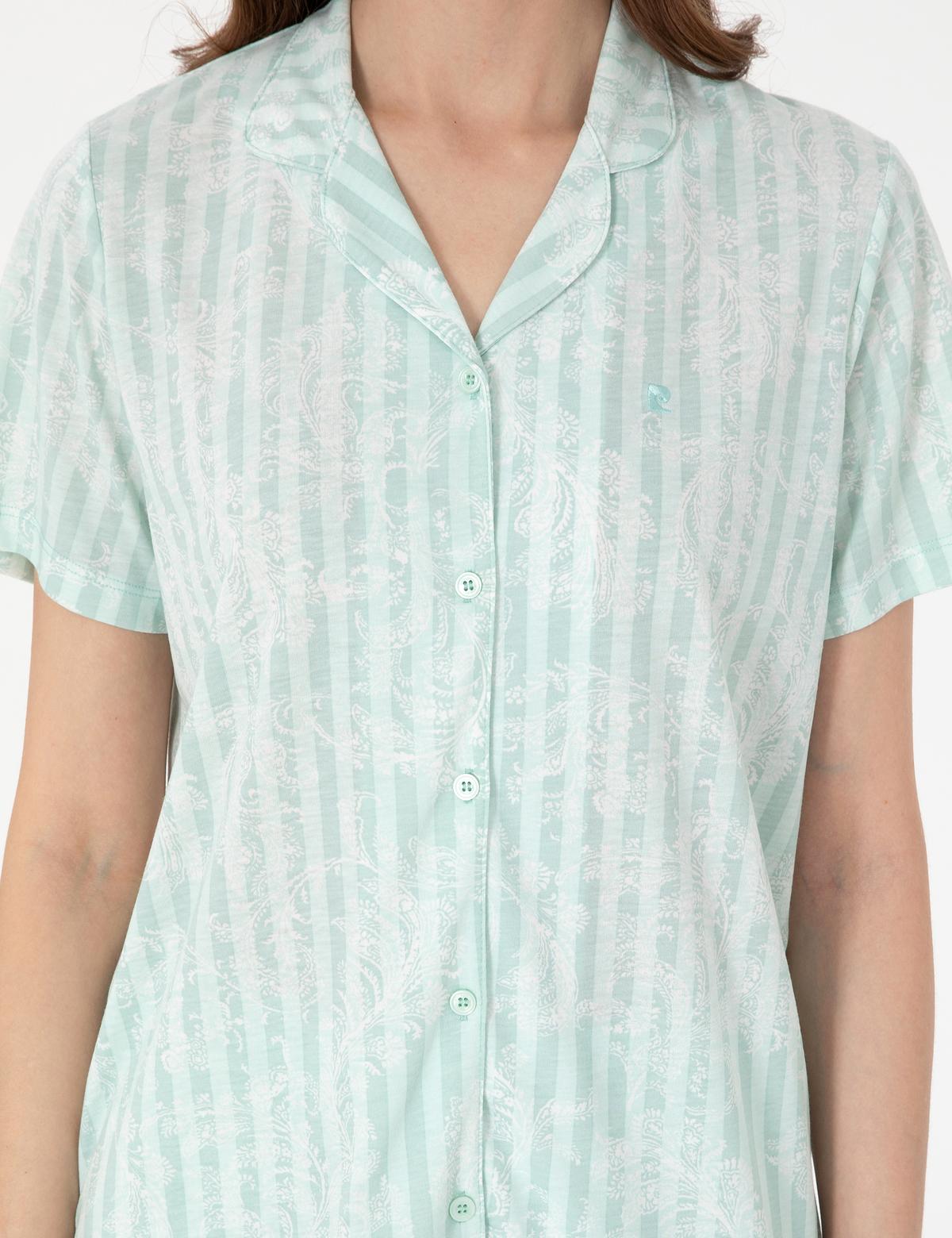 Mint Kısakollu Gömlek Pijama Takımı - 50319047004