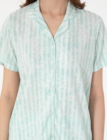 Mint Kısakollu Gömlek Pijama Takımı - 50319047004