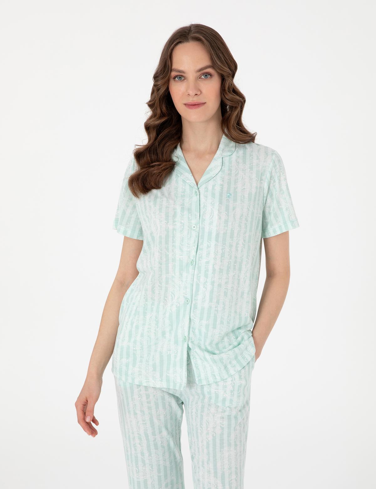 Mint Kısakollu Gömlek Pijama Takımı - 50319047004
