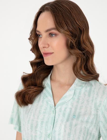 Mint Kısakollu Gömlek Pijama Takımı - 50319047004