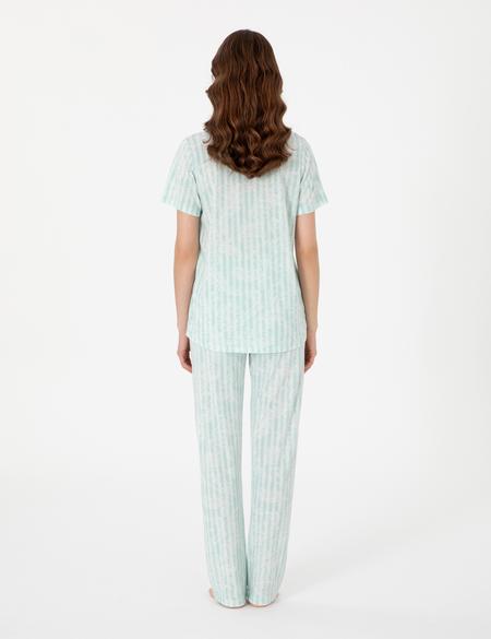 Mint Kısakollu Gömlek Pijama Takımı - 50319047004
