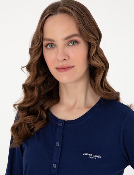 Lacivert Uzunkol Pijama Takımı - 50318965002