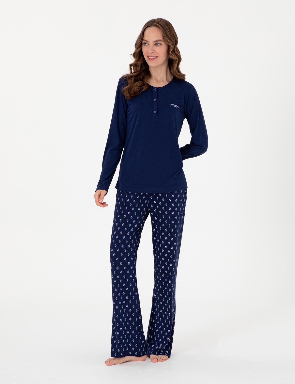 Lacivert Uzunkol Pijama Takımı - 50318965002