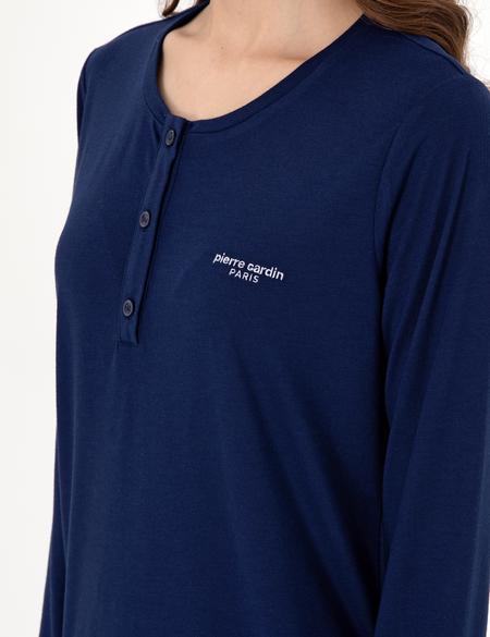 Lacivert Uzunkol Pijama Takımı - 50318965002