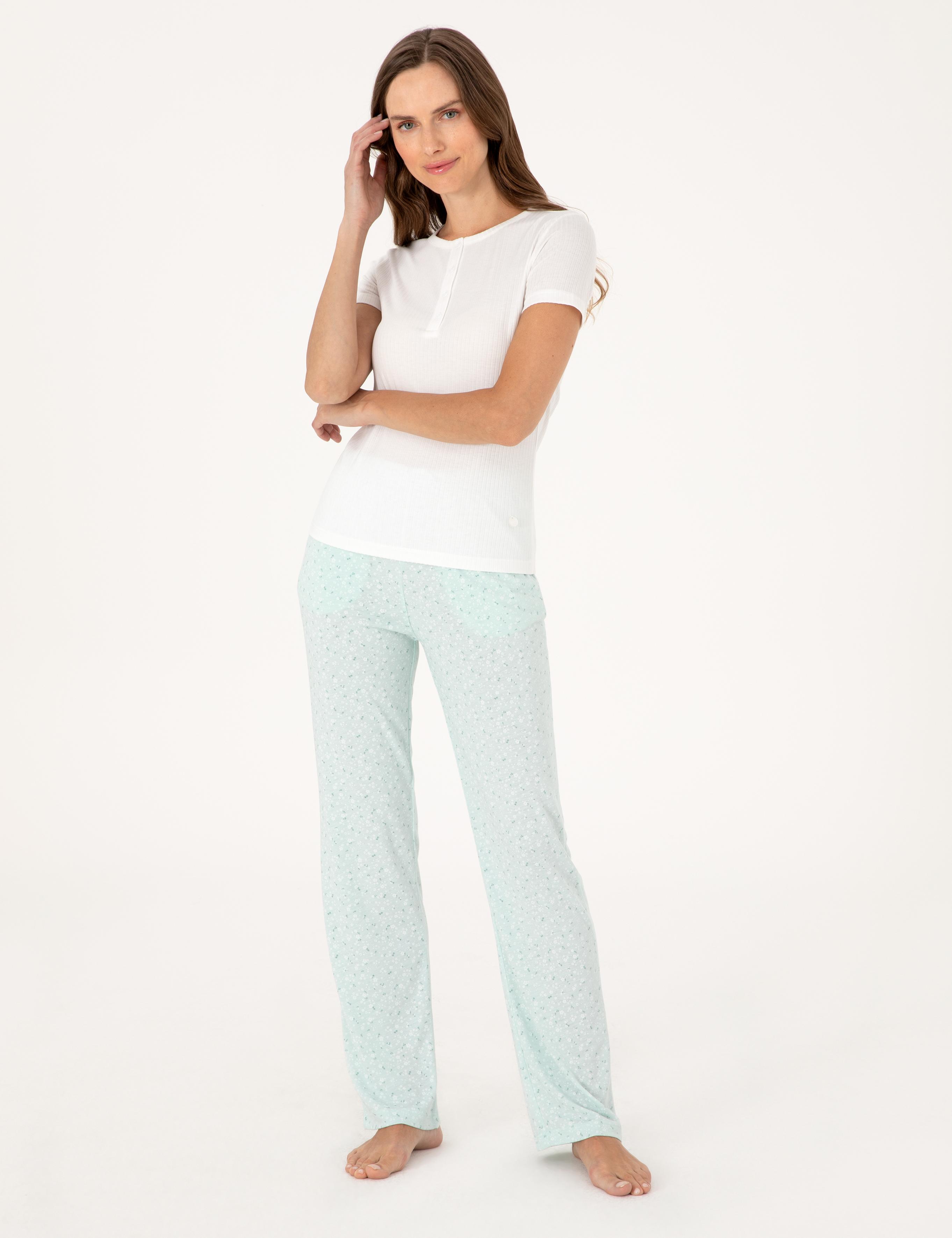 Krem Kısakollu Pijama Takımı