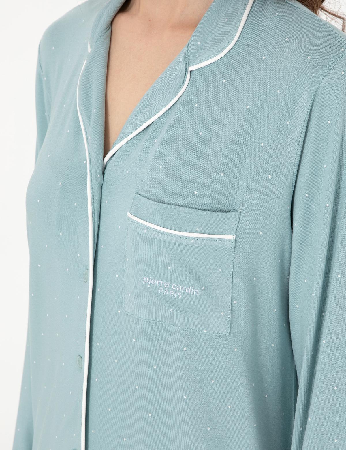 Su Yeşili Gömlek Pijama Takımı - 50319055006