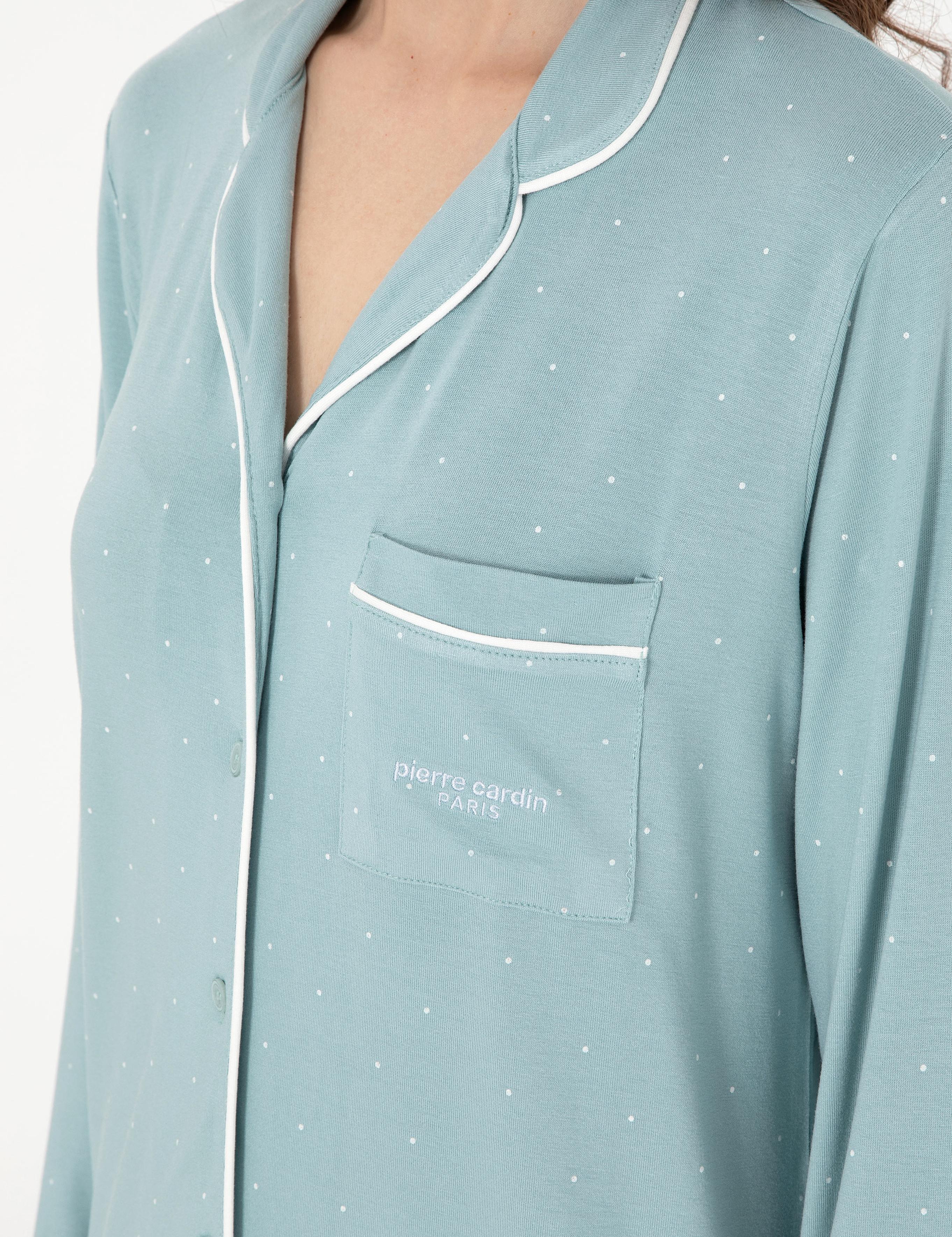 Su Yeşili Gömlek Pijama Takımı